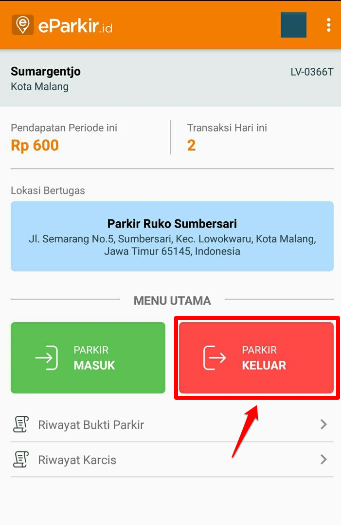 B Bayar Dengan Qris · Panduan Penggunaan App Andoroid E Parkir 2019 Untuk Jukir 9382